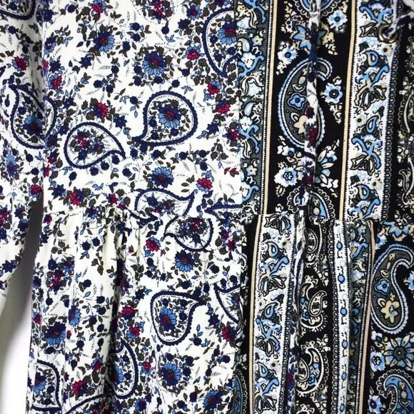 Umgee Floral Paisley Flare Sleeve Boho Tunic Small - Picture 13 of 15